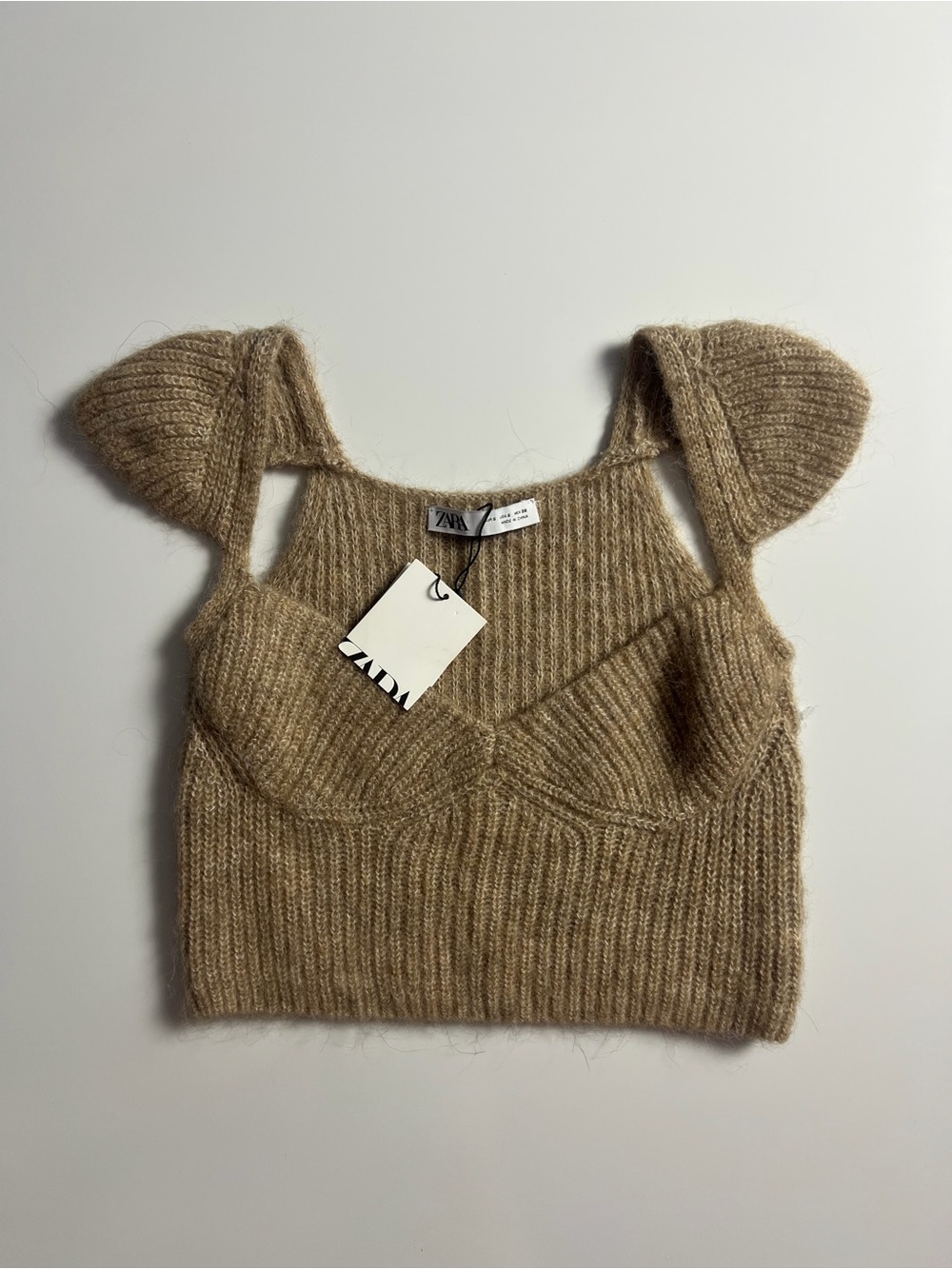 NWT Zara Limited Edition Wool Blend Tank Top, Oatmeal, Size S